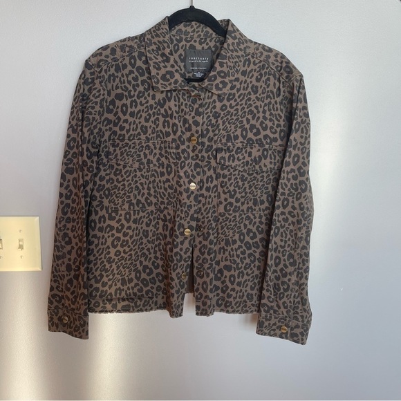 Sanctuary Animal Print Jacket Cheetah Collared Long Sleeve Button Up Pockets M - Picture 4 of 12